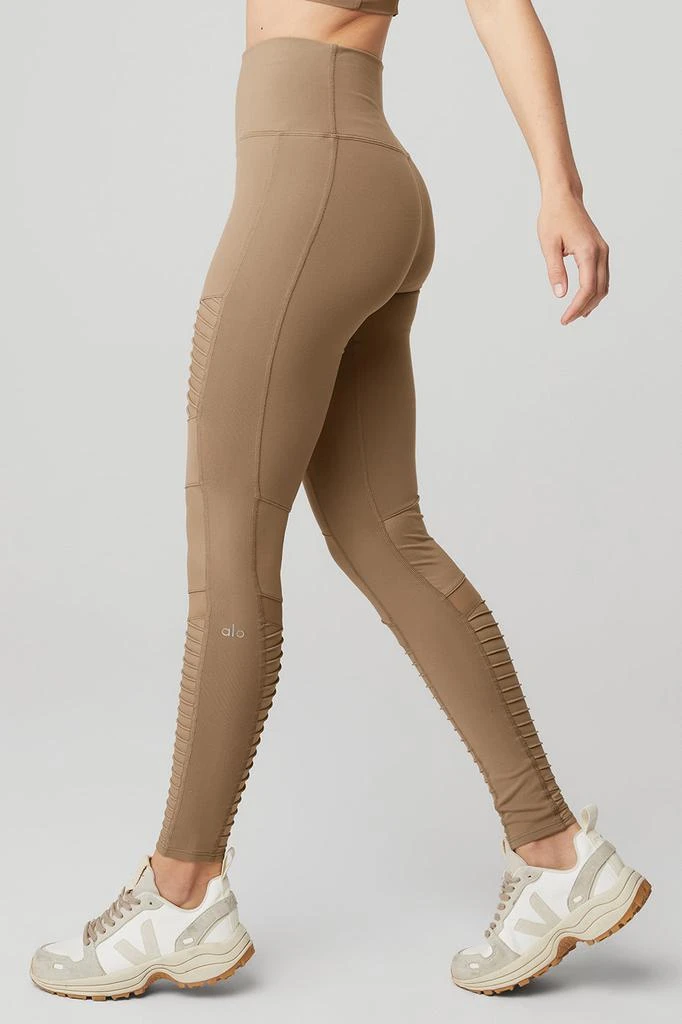 Alo High-Waist Moto Legging - Gravel/Gravel Glossy 3