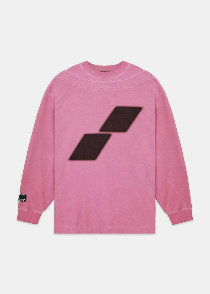 WE11DONE WE11DONE Pink Oversized Boat Neck T-Shirt 1