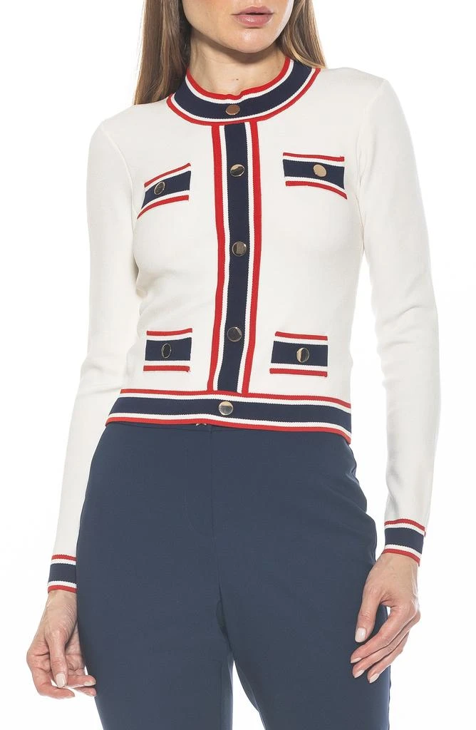 ALEXIA ADMOR Kiley Stripe Crop Sweater 1