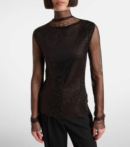 Max Mara Gerarda embellished mesh top 5