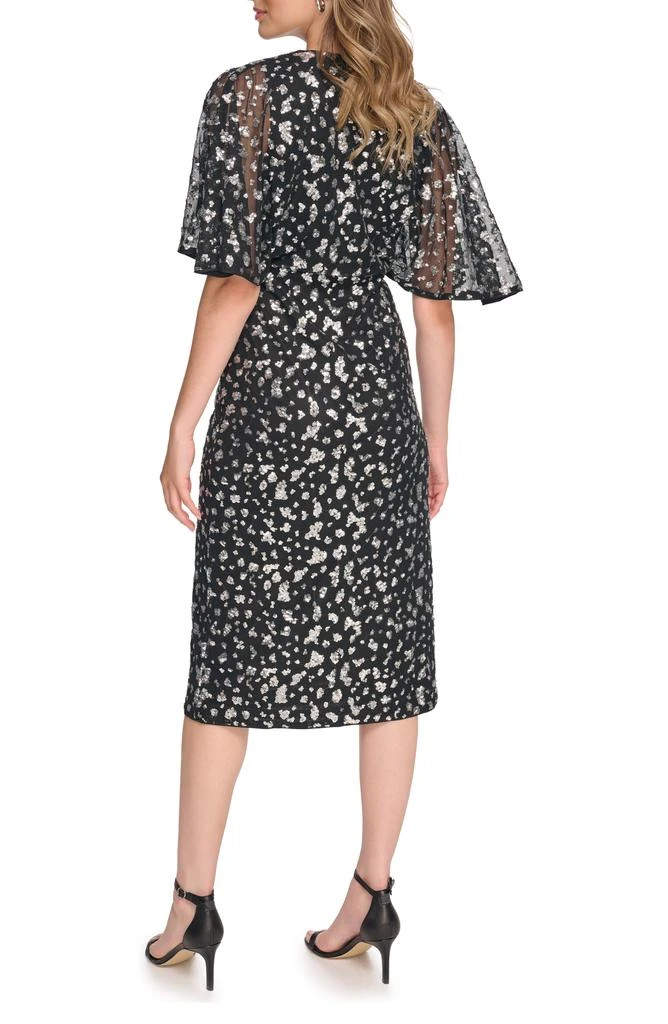 Kensie Sequin Faux Wrap Dress 2