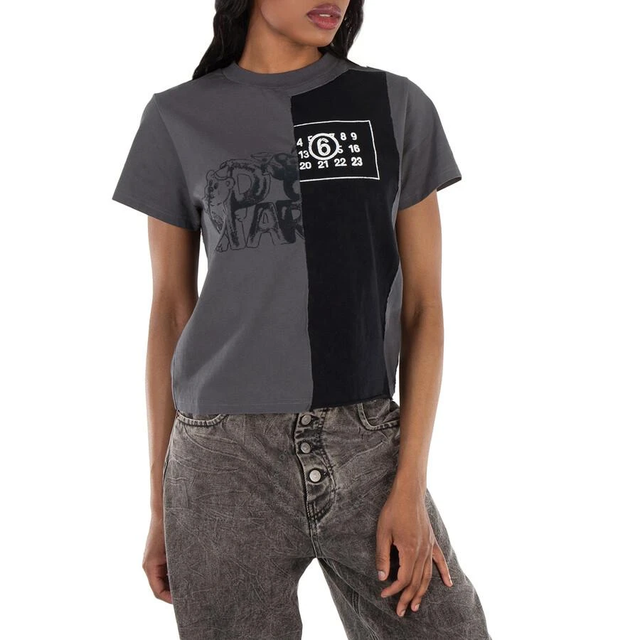 MM6 Logo Print Round Neck Cotton T-Shirt 1