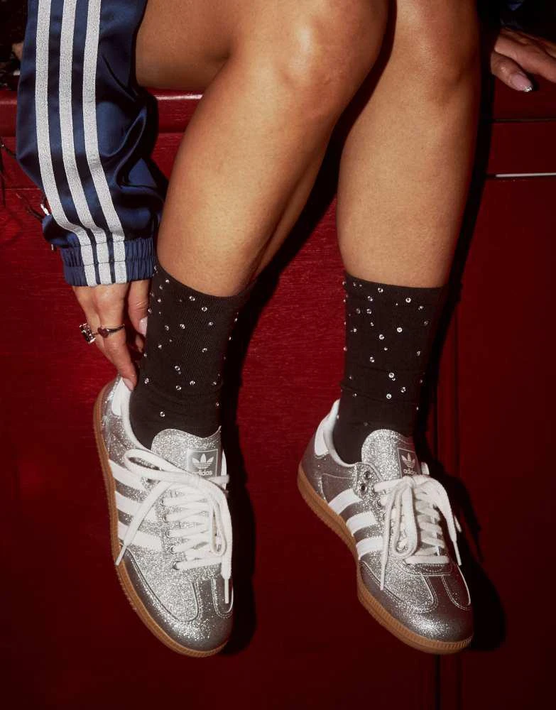 Adidas adidas Originals Disco Samba OG trainers in silver glitter Exclusive at ASOS 1