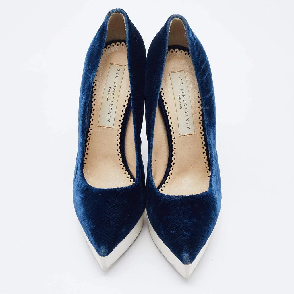 Stella McCartney Stella McCartney Navy Blue Velvet Pointed Toe Platform Pumps Size 37.5 3