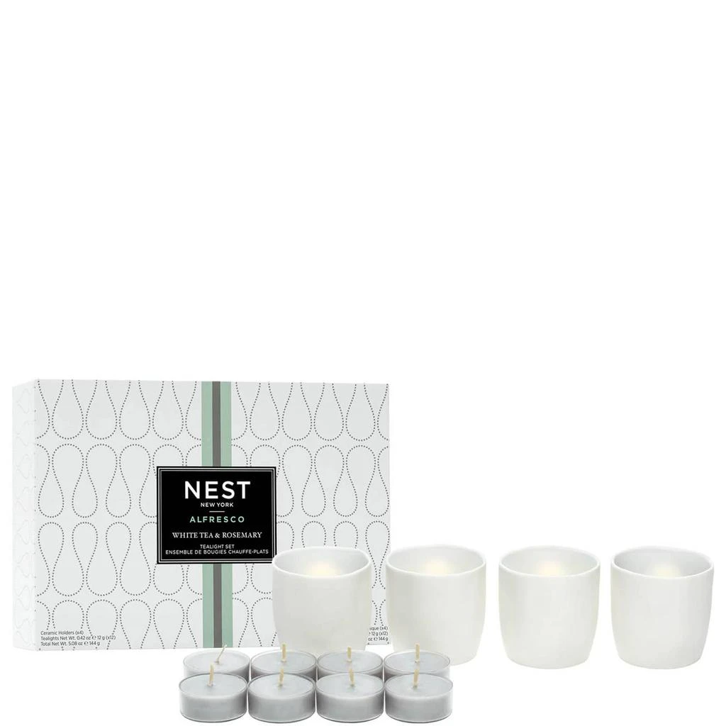 NEST New York NEST New York White Tea and Rosemary Alfresco Tealight Holders Tealights Set 1
