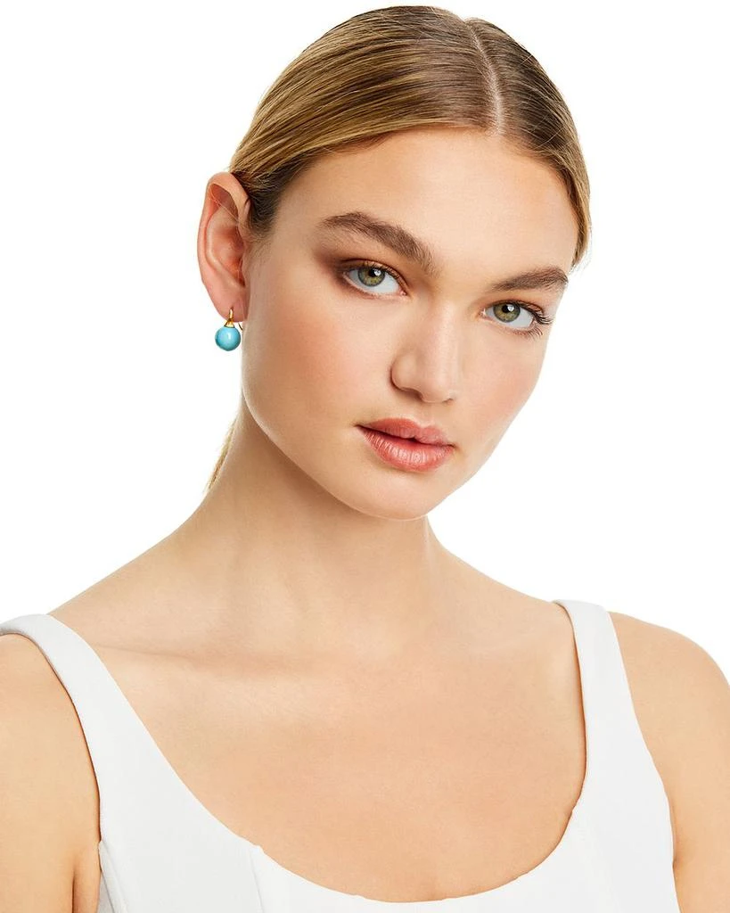 Marco Bicego 18K Yellow Gold Africa Boule Boule Turquoise Drop Earrings 2