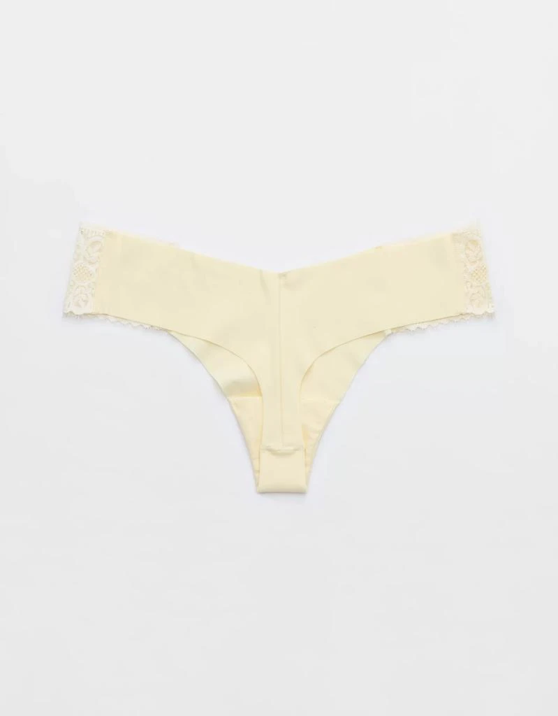 Aerie SMOOTHEZ No Show Coquette Lace Thong Underwear 2