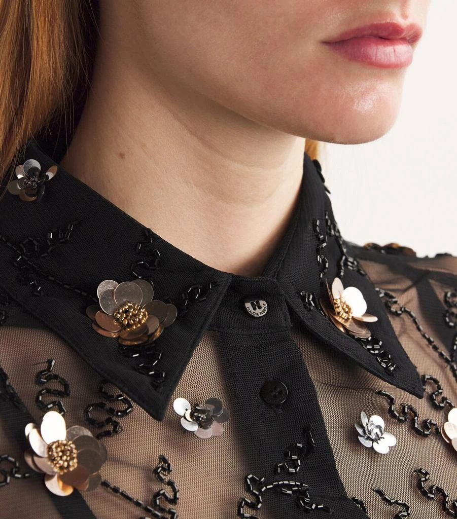 Claudie Pierlot Tulle Embellished Shirt 6
