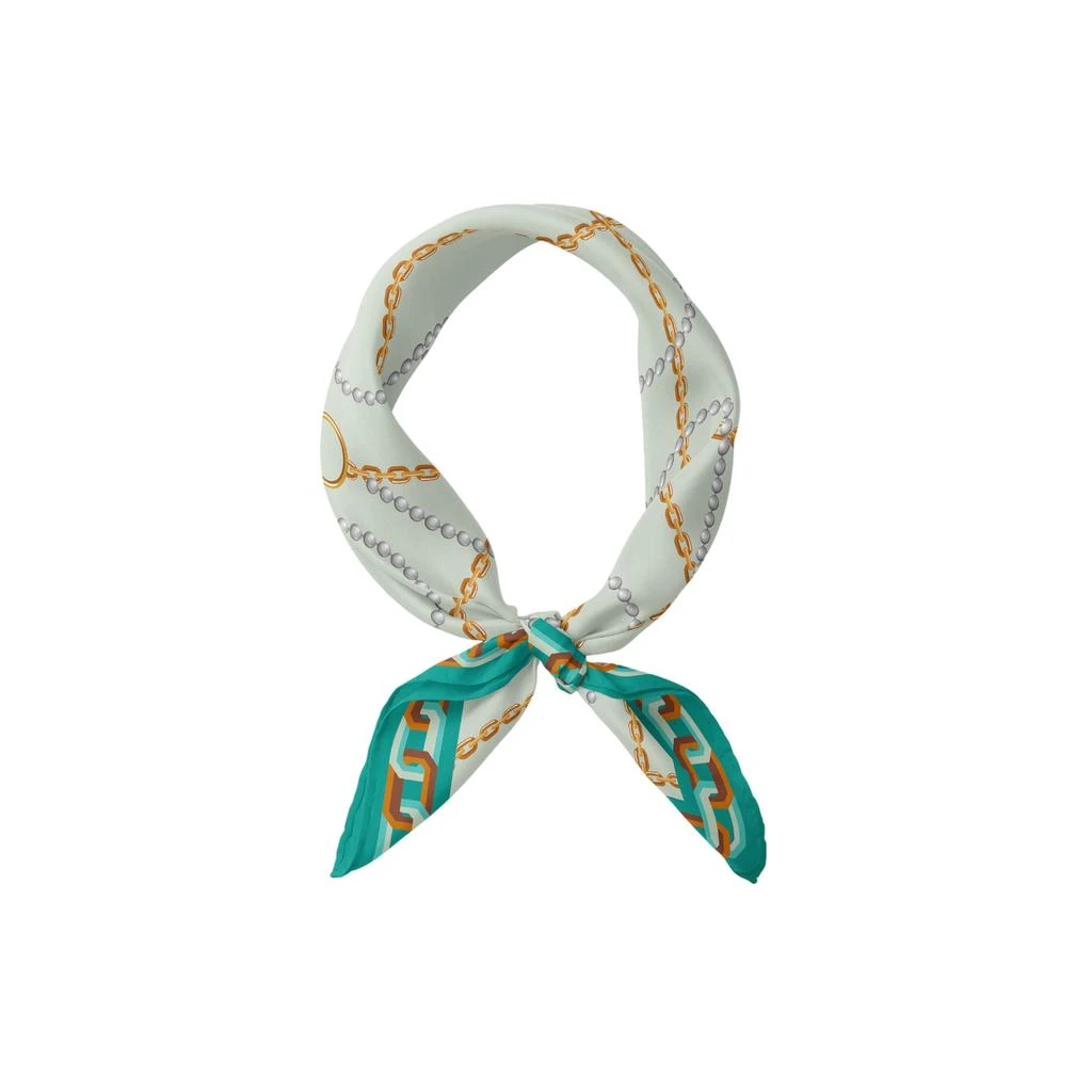 LePARMENTIER Paris Heritage Chain and Pearls Silk Bandana 3