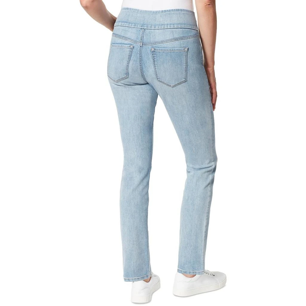 Gloria Vanderbilt Womens High Rise Pull On Straight Leg Jeans 2