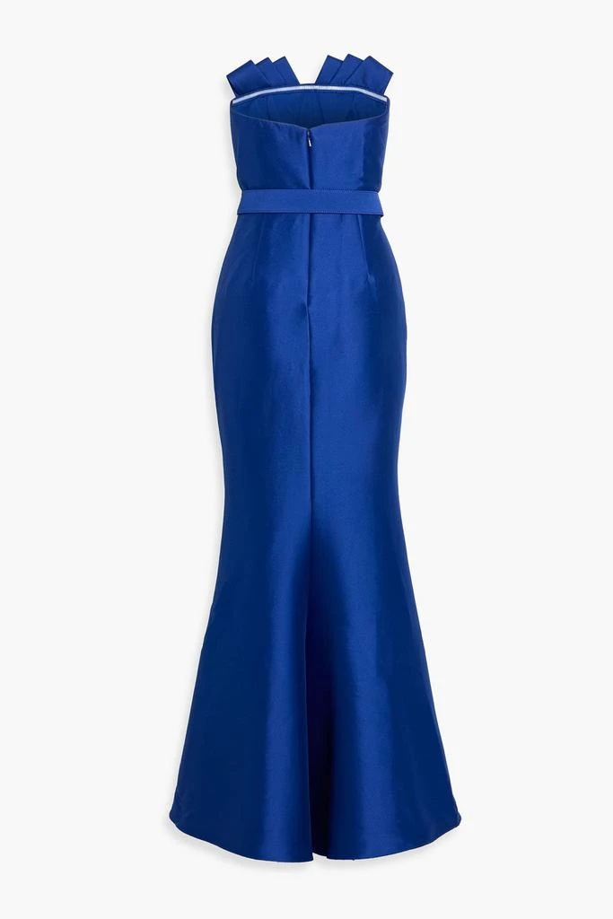 Badgley Mischka Strapless belted faille gown 2