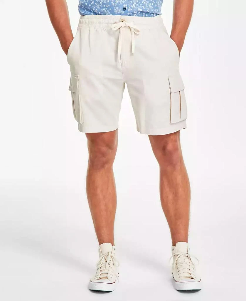 Sun + Stone Men's Drawstring 8" Linen Blend Cargo Shorts, Exclusively at Macy's 1