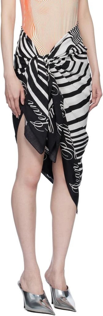 Jean Paul Gaultier White & Black 'The Pinstripes Body Morphing' Sarong Cover-Up 2
