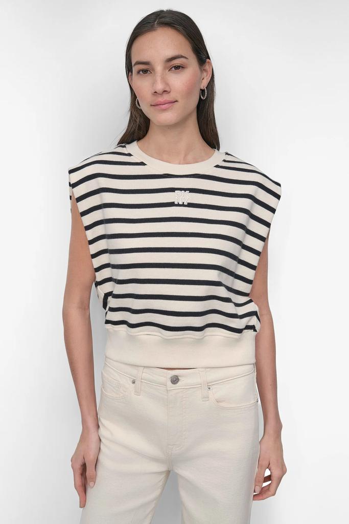 DKNY CREW NECK SLEEVELESS SWEATSHIRT