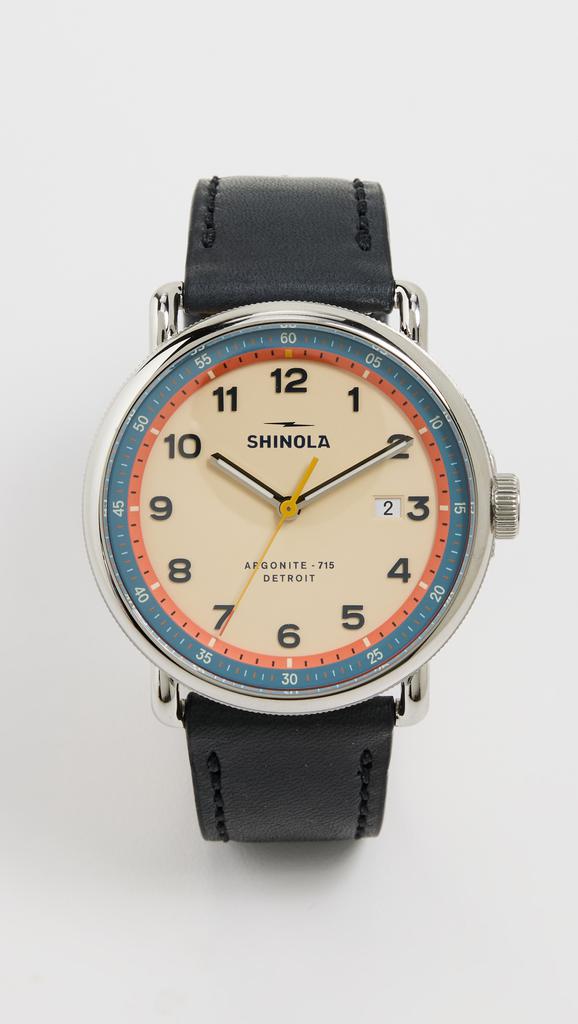 Shinola Canfield Model C56 3hd 43mm, Navy Leather Watch