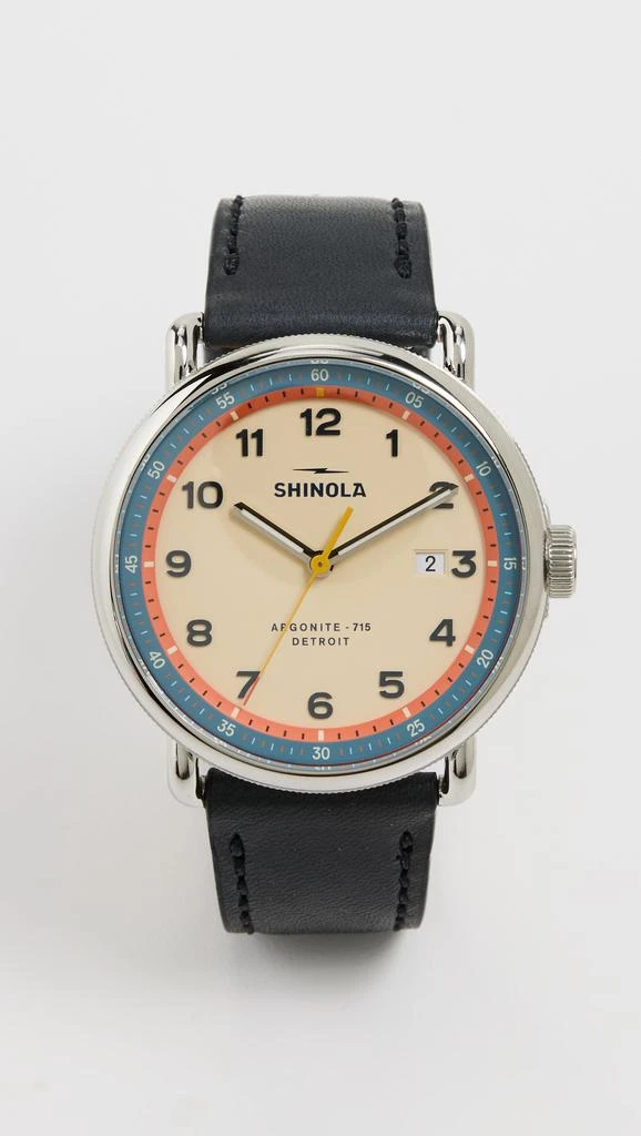 Shinola Canfield Model C56 3hd 43mm, Navy Leather Watch 1