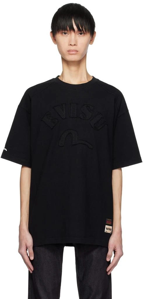 Evisu Black Appliqué T-Shirt 1