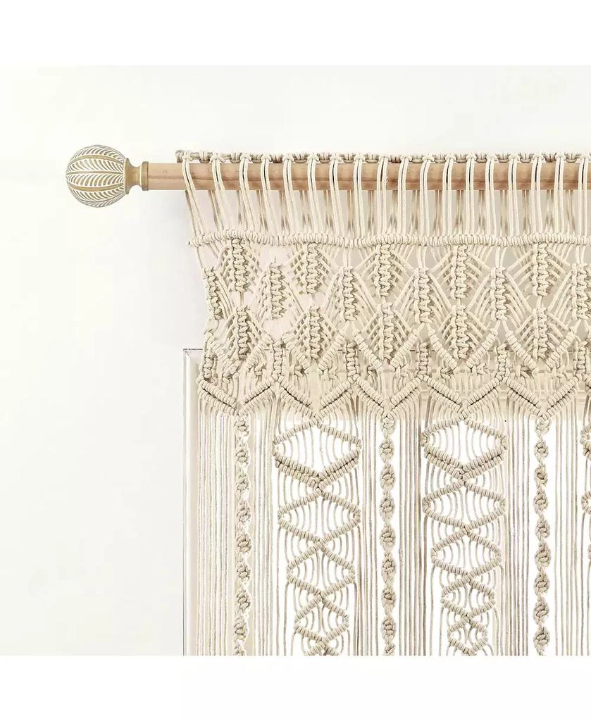 Lush Decor Boho Macrame Textured Cotton Valance Curtain Single 40"W x 30"L- Macrame Valances For Windows, Boho Kitchen Curtains, Boho Wall Decor 3