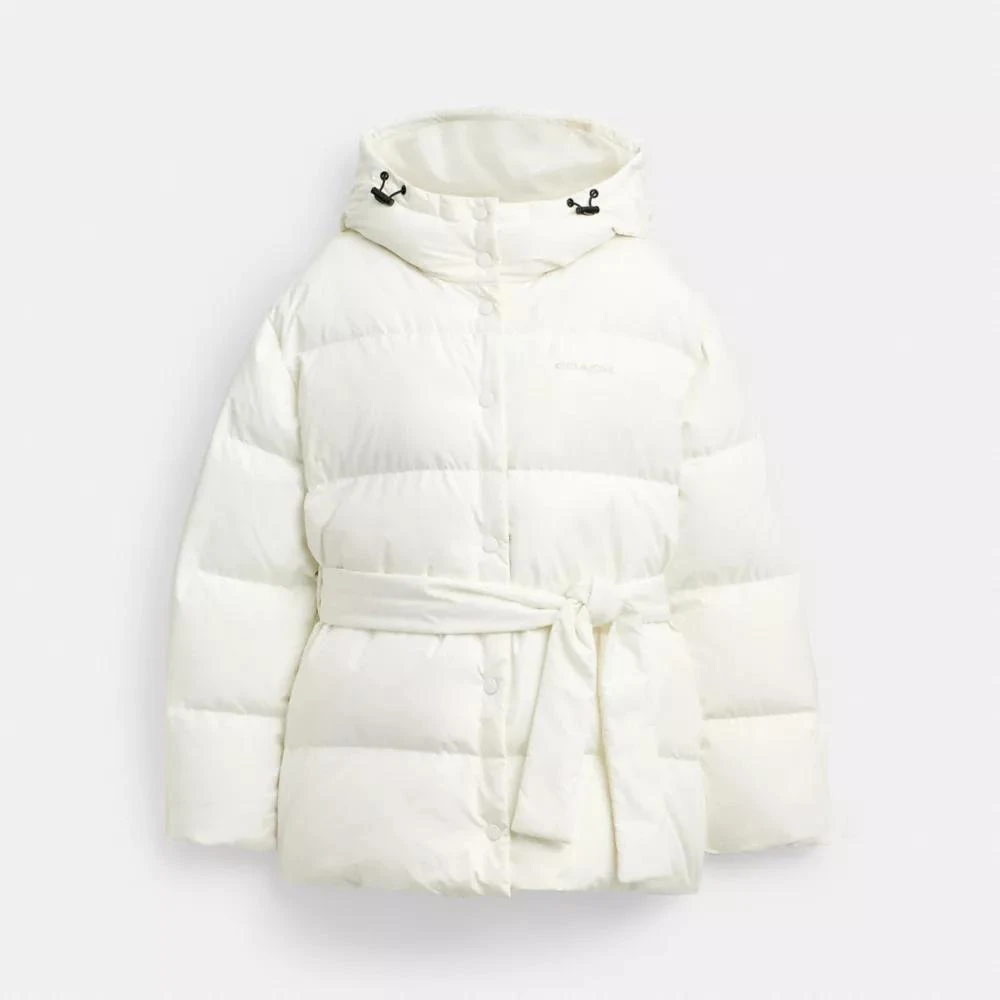 Coach Short Puffer With Belt In Recycled Polyester 1