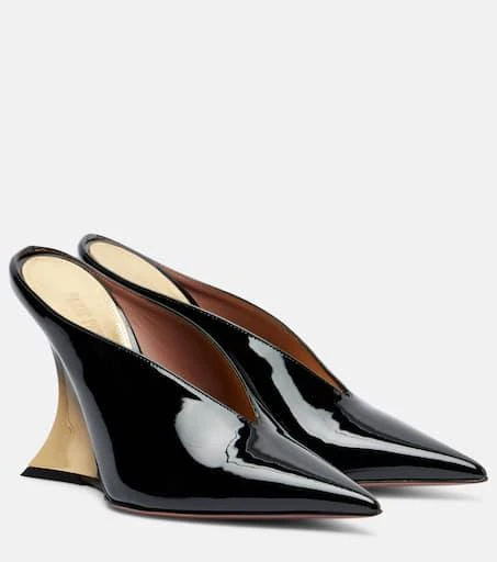 Paris Texas Nina 105 patent leather wedge mules 1