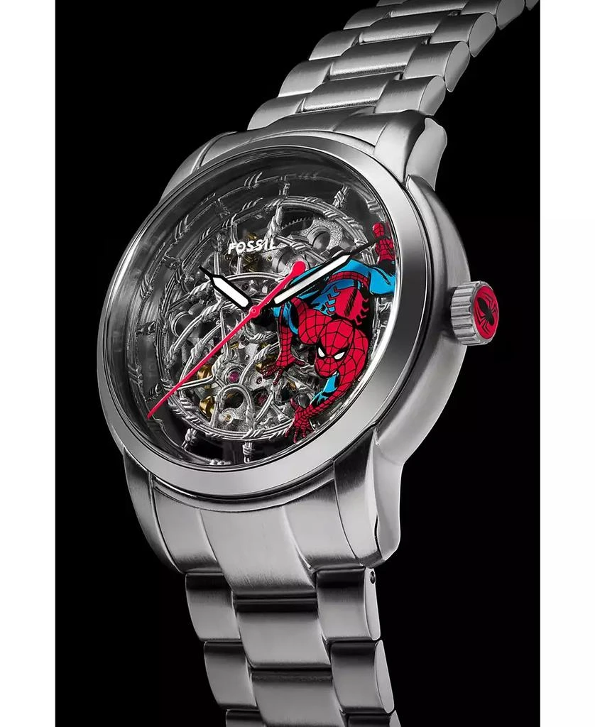 Fossil Unisex Marvel x Limited Edition Automatic Silver Stainless Steel Watch, 43mm 6