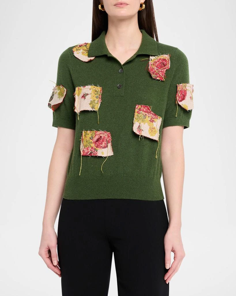 Libertine Lizzy Bennett Patched Cashmere Polo Sweater 4