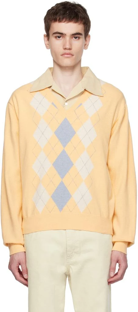 Dunst Yellow Argyle Sweater 1
