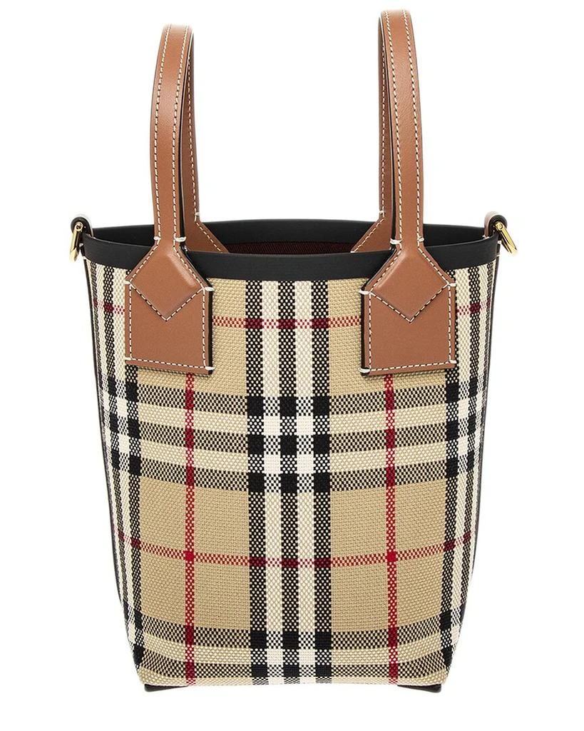 Burberry Burberry London Mini Check Canvas & Leather Tote 2