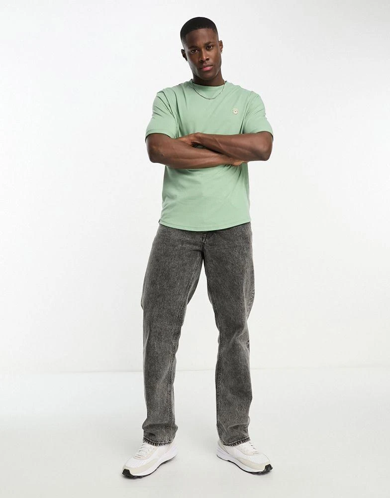 Le Breve Le Breve roll sleeve t-shirt in pale green 4