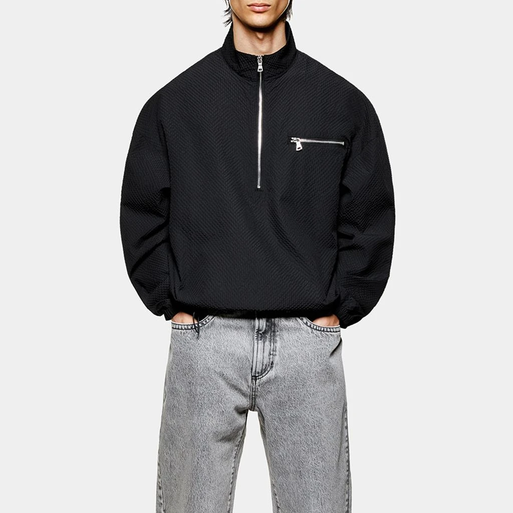 MKI Miyuki Zoku MIYUKI ZOKU Seersucker Half-Zip Jacket 3