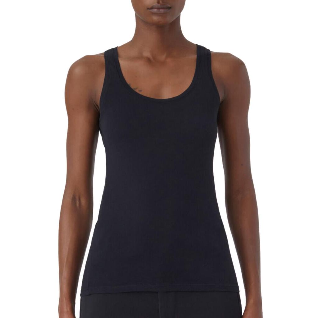 Closed Pure Cotton Tank In Black