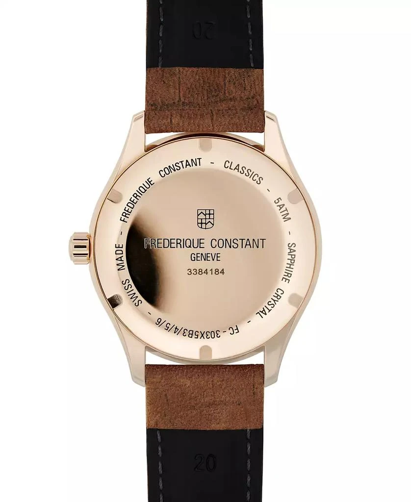 Frederique Constant Men's Swiss Automatic Classic Index Brown Leather Strap Watch 40mm 3