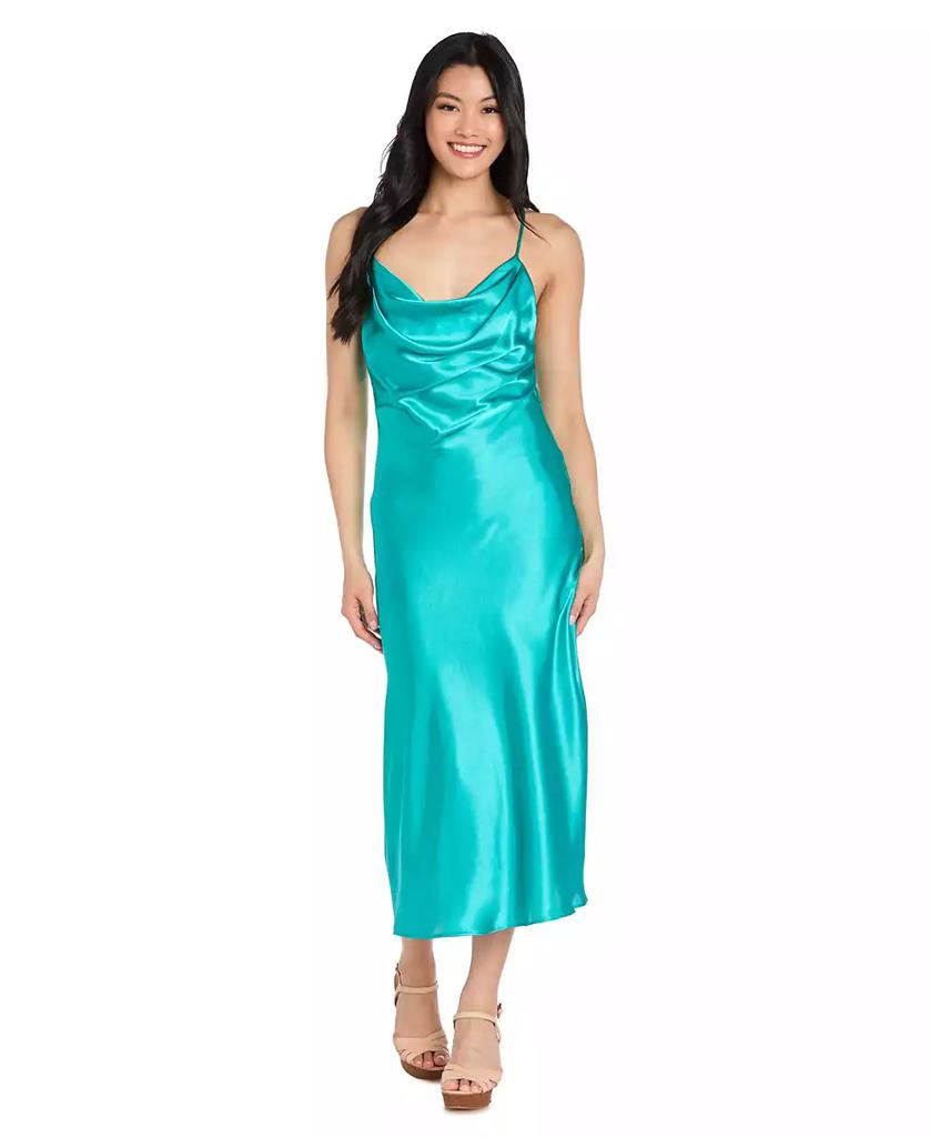 Morgan & Company Juniors' Cowlneck Midi Slip Dress