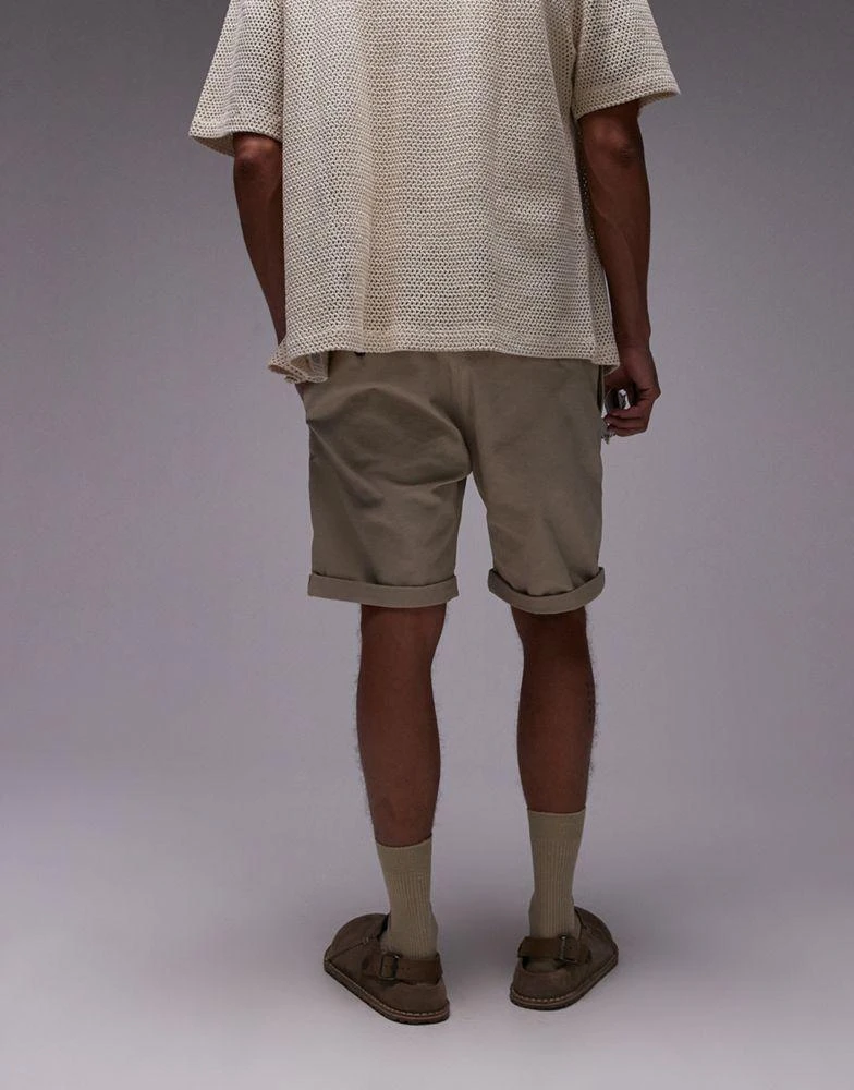 Topman Topman skinny chino shorts in stone 3