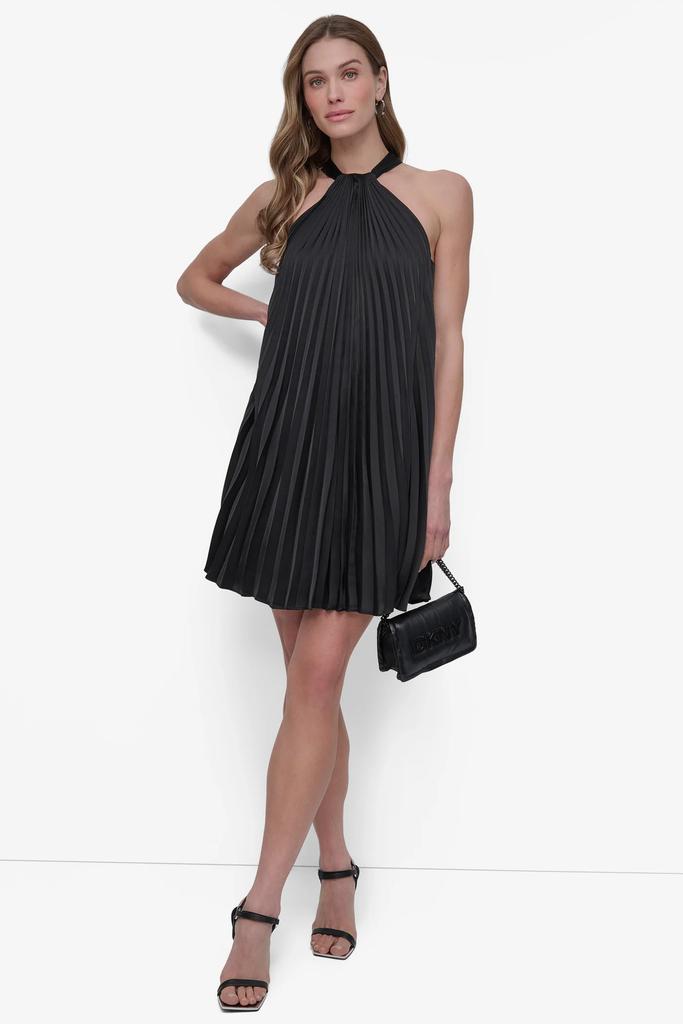DKNY PLEATED HALTER SWING DRESS
