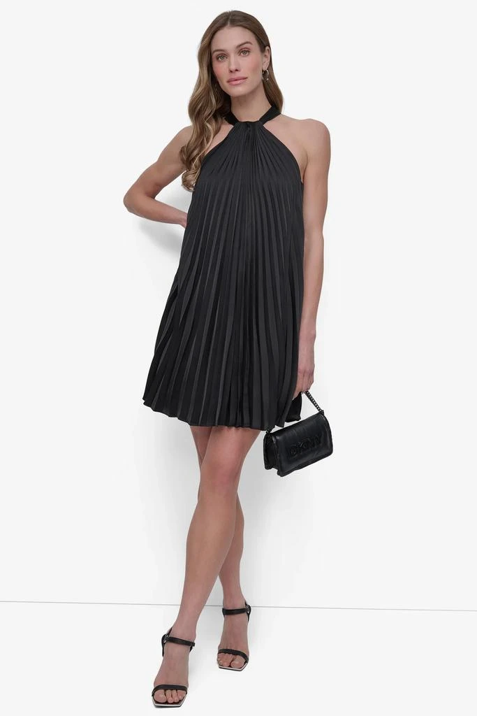 DKNY PLEATED HALTER SWING DRESS 1