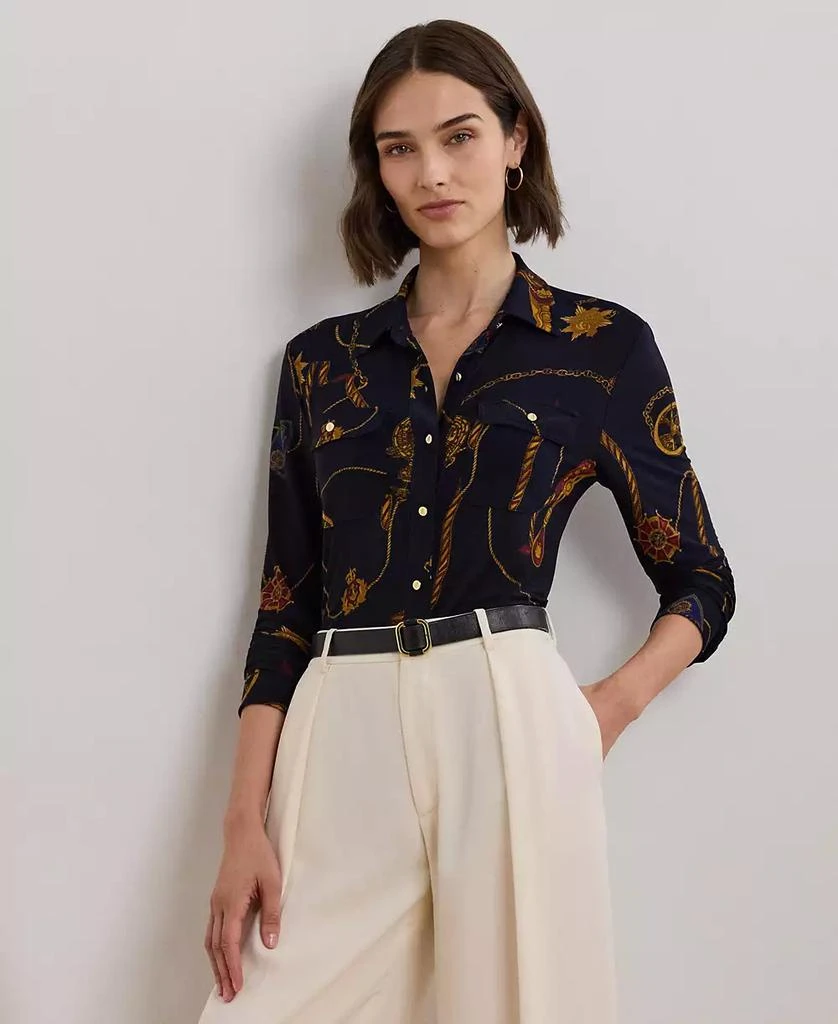 Ralph Lauren Women's Slim-Fit Belting-Print Jersey Shirt 1