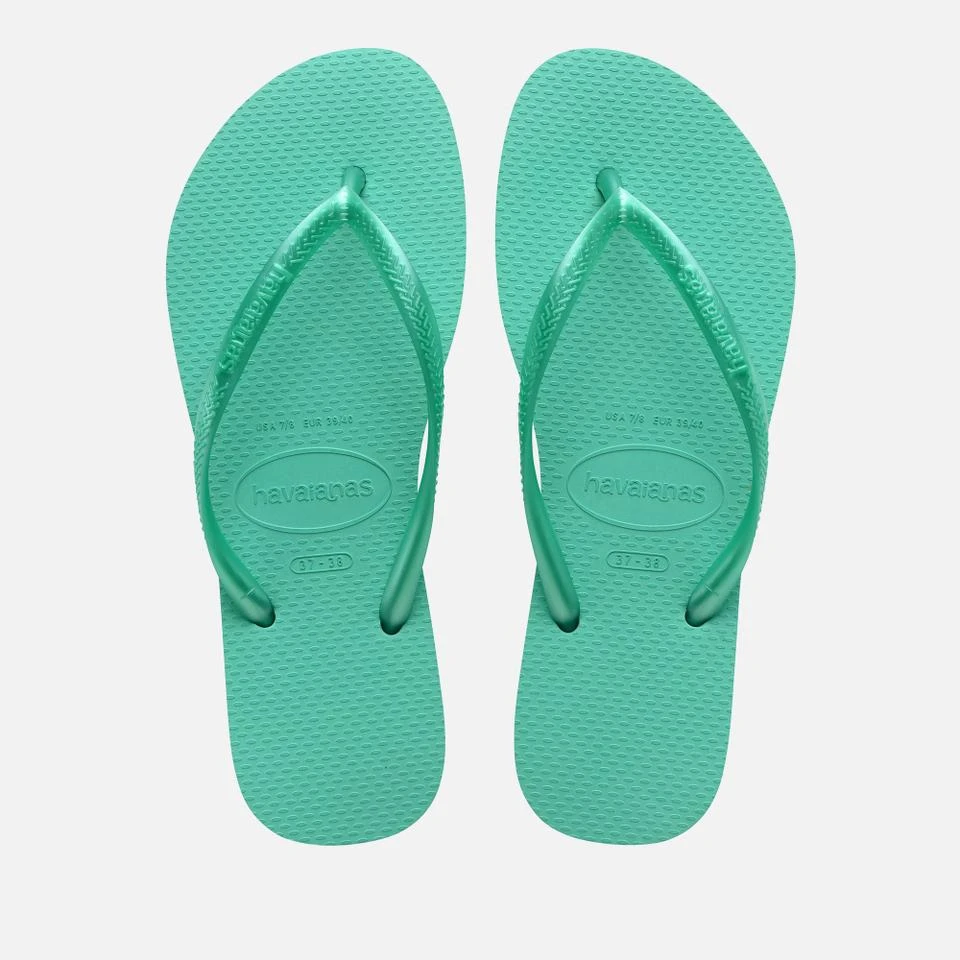 Havaianas HAVAIANAS WOMEN'S SLIM FLIPS FLOPS - METALLIC VIRTUAL GREEN 1