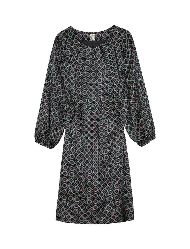 INES DE LA FRESSANGE Ariane seventies navy blue dress