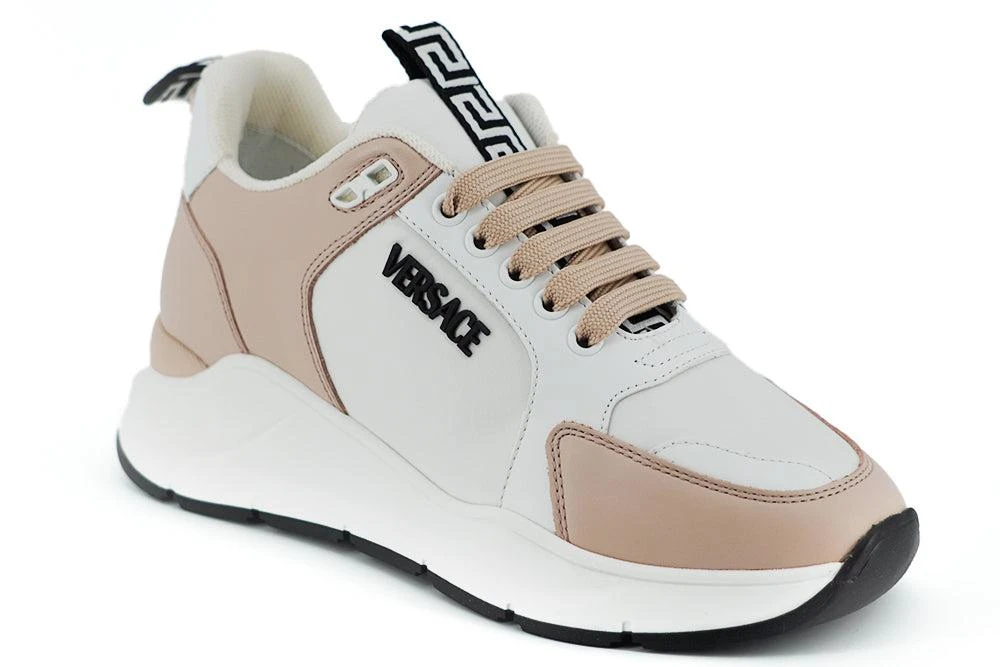 Versace Versace Light Pink and White Calf Leather Sneakers 2