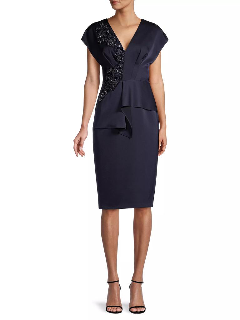 Aidan Mattox V-Neck Cocktail Dress