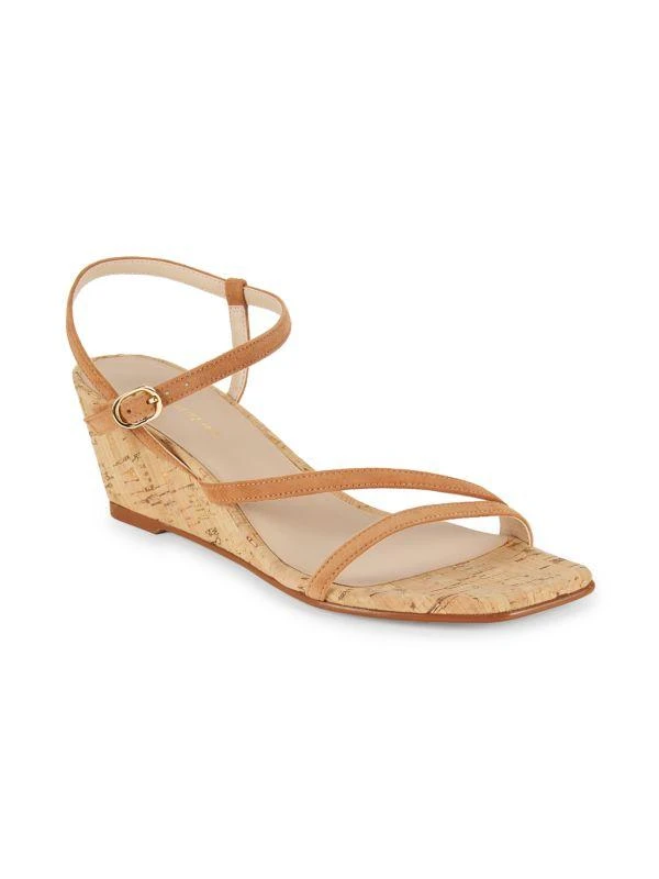 Stuart Weitzman Oasis 50MM Suede Cork Wedge Sandals 2