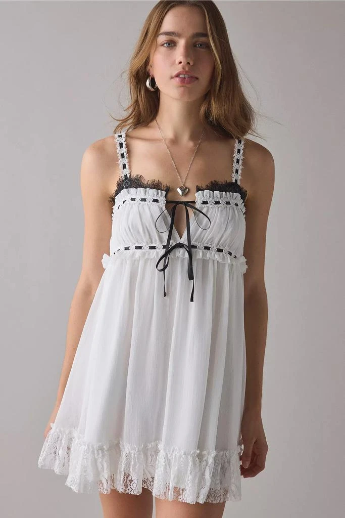 Kimchi Blue Kimchi Blue Adelaide Lace + Ribbon Trim Babydoll Mini Dress 1