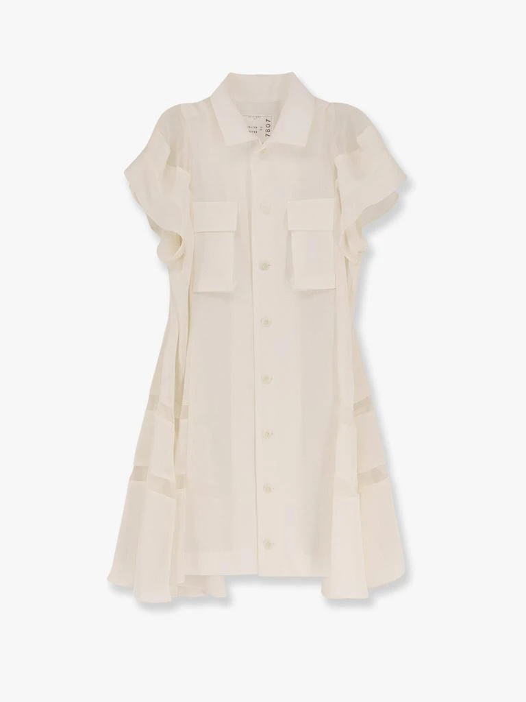 Sacai Chemisier dress with voile and satin inserts 1