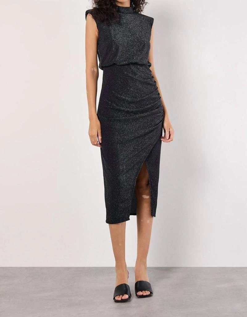 Apricot - Sparkle Mock Neck Ruched Dress  On Sale Now with Up to 57% Off |  Discover Exclusive Deals & Savings at BeyondStyle  Authentic APRICOT women  > dresses > midi|apricot-sparkle-mock-neck-ruched-dress-black|black |clothing|dresses|midi|nylon ...
