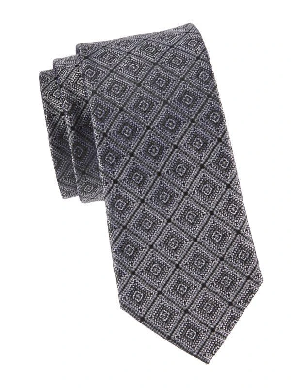 Hickey Freeman Medallion Silk Tie 1