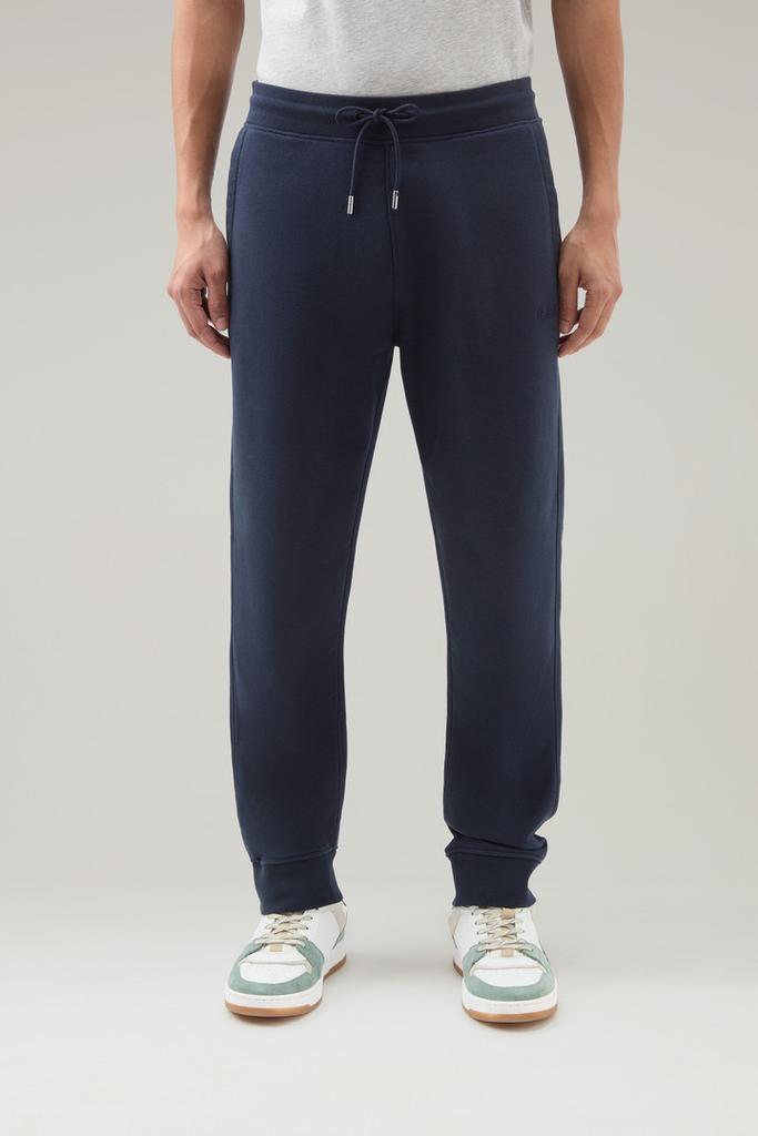 Woolrich Sweatpants in Brushed Cotton Fleece - Men - Gray