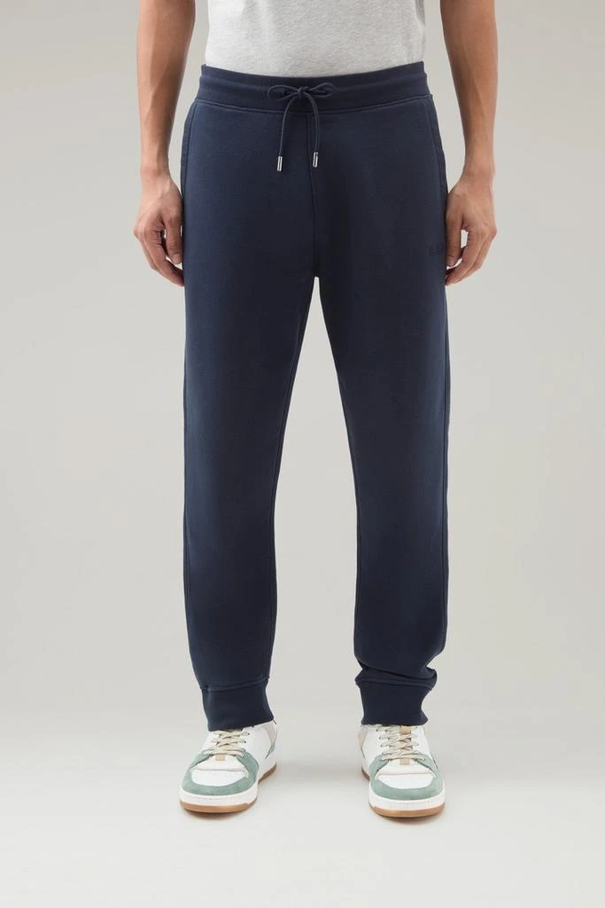 Woolrich Sweatpants in Brushed Cotton Fleece - Men - Gray 1