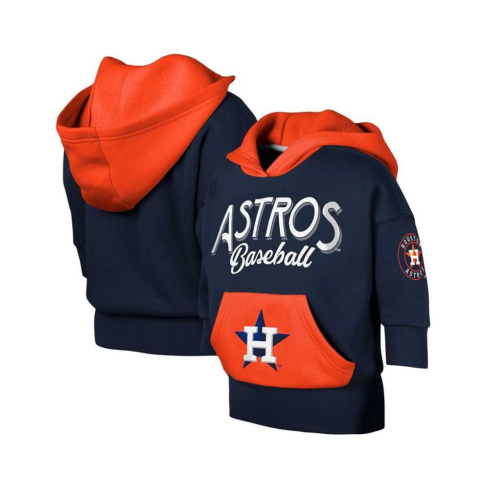 Outerstuff Big Girls Navy Houston Astros Team Practice Fashion Three-Quarter Sleeve Pullover Hoodie