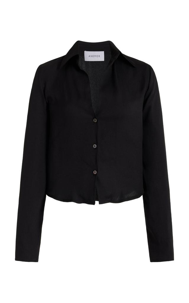 Anemos Anemos - Matte-Crepe Shirt - Black - XL - Moda Operandi